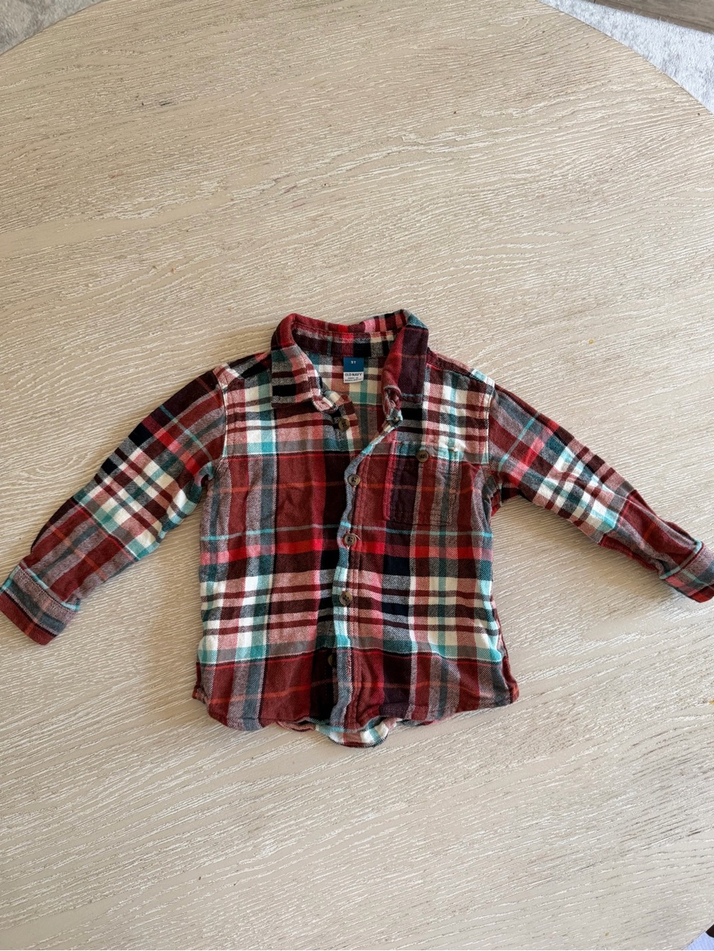 Old Navy Plaid Flannel L/S Button down, 3T